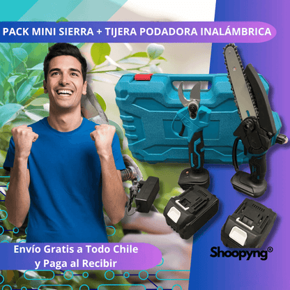 Pack Premium Mini Sierra + Tijera Inalámbrica: Disfruta tu Jardín